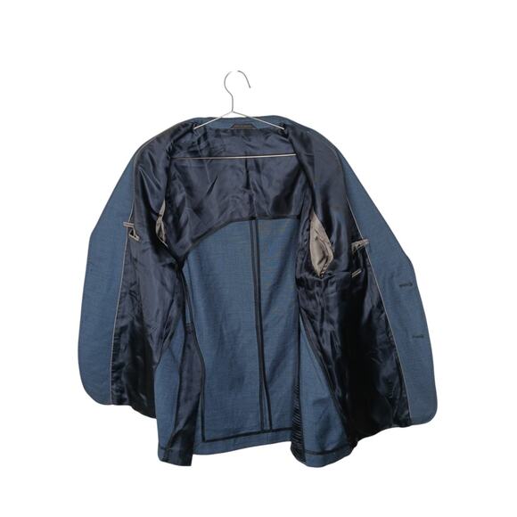 BOSS Men’s 46R Dark Blue Virgin Wool Blazer Sport Coat Croatia 3-Button 100% Woo - Picture 3 of 16